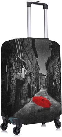 Чохол для валізи BAFAFA з принтом Червона парасолька, захист від подряпин та пилу, еластичний, чорний, розмір 80