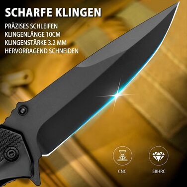 Кишеньковий ніж NedFoss FA48, 10-сантиметровий рятувальний ніж з різаком для ременя, склобій та відкривачка для пляшок, складаний