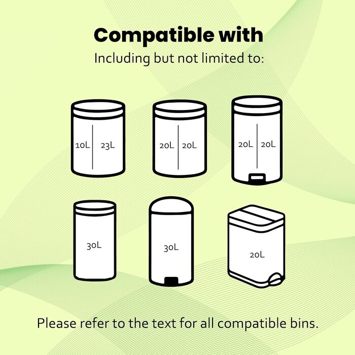 Сміттєві пакети Strapper 125 світло-зелені Підходять для сміттєвих баків Brabantia з кодом G та сміттєвих баків Simplehuman з кодом D 23-30 літрів світло-зелені - 23-30 л 125 шт. (1 упаковка)