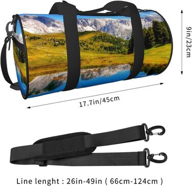 Спортивна сумка, дорожня сумка, стильний малюнок з пейзажем, сумка для подорожей на вихідні, чорна, універсальний розмір