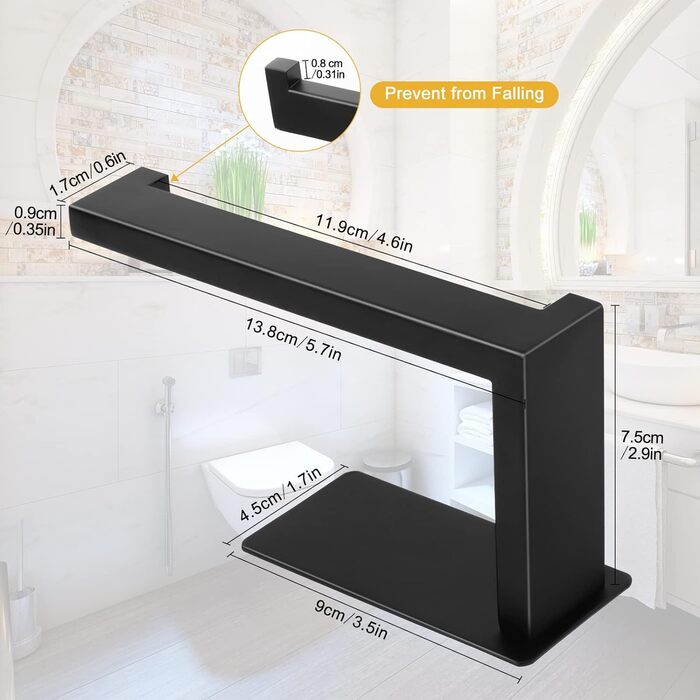 Тримач для туалетного рушника без свердління, тримач для туалетного рушника без свердління з нержавіючої сталі, самоклеючий для ва