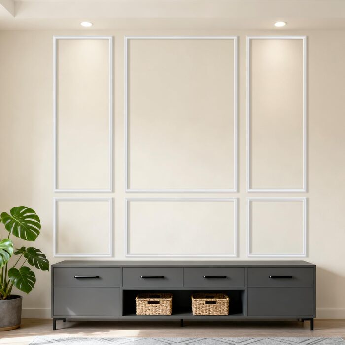 Комплект для настінного молдингу AKOZLIN, що знімається та наклеюється, попередньо нарізані панелі для обшивки стін, легко встановлюються, самоклеючі акцентні оздоблення, декор стін для офісу, дому, спальні, вітальні, 3 комплекти - 3 верхні, 3 нижні, 143 