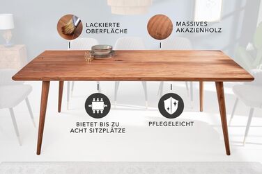 Обідній стіл Riess Ambiente з масиву дерева Mystic Living 160 см, акація, стіл з натурального масиву дерева, кухонний стіл з акації