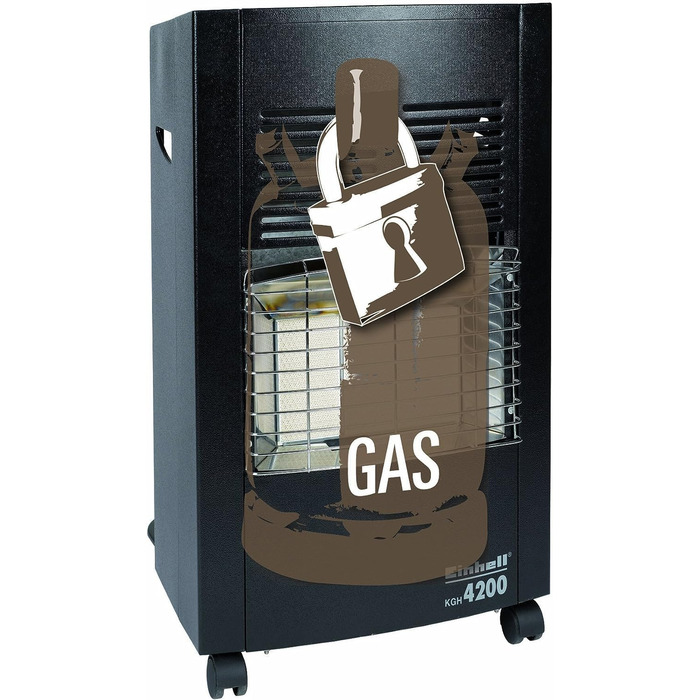 Керамічний газовий обігрівач Einhell KGH 4200 (вкл. регулятор тиску газу), чорний, 4200 Вт