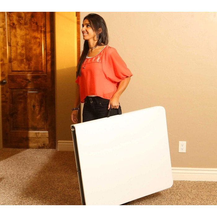 Прямокутний розкладний стіл Lifetime, білий, гранітний вигляд, 185 x 76 x 74 см (92105)