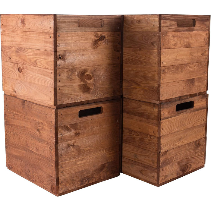 Фруктові ящики онлайн 4 дерев&39яні ящики Kallax у вживаному вигляді з доступом з 2 боків, 32x37,5x32,5 см - для декору, для зберігання на полиці Kallax, 32x37,5x32,5 см, коричневі, 4