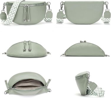 Жіноча сумка через плече Жіноча невелика сумка Жіноча стильна сумка з широким ремінцем Світло-зелений пакет кредитних карток Надіс