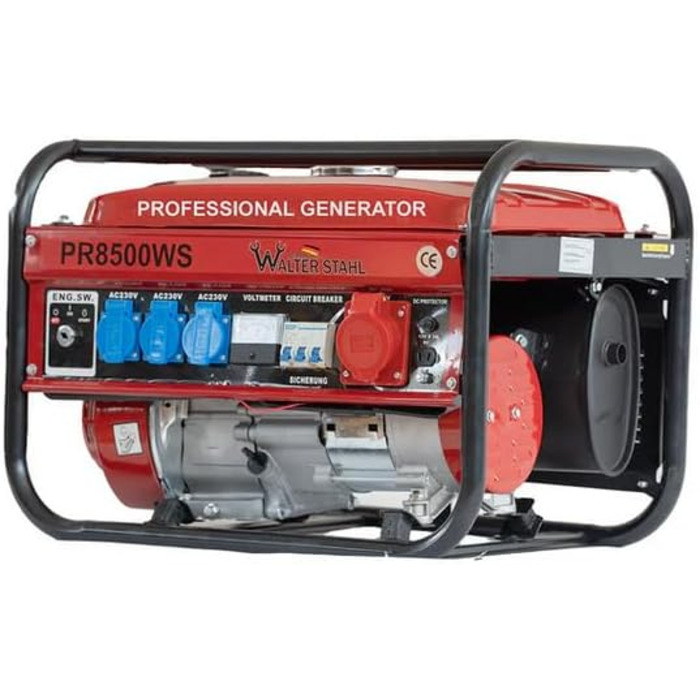 Бензиновий генератор Генератор живлення з аксесуарами, тихий аварійний генератор 2/5 розеток 3 шт. 230 В / 400 В / 12 В Генератор 7 к.с. (5 розеток (2500 Вт WS2500))