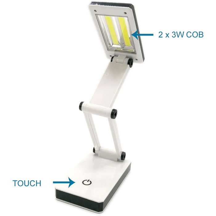 Мобільна світлодіодна лампа COB Настільна лампа Складна 3 рівні яскравості, ідеально підходить для подорожей