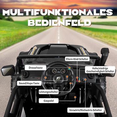 Дитячий електромобіль COSTWAY 12V з пультом дистанційного керування 2.4G, дитячий автомобіль з музикою, звуковими сигналами та пош