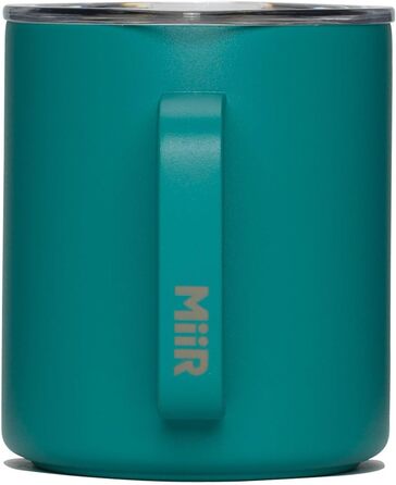 Кемпінгова кружка MiiR, вакуумна ізоляція, бризкозахищена, розсувна кришка, що щільно прилягає, конструкція з нержавіючої сталі, колір Coastal Teal, 340 мл (12 унцій)
