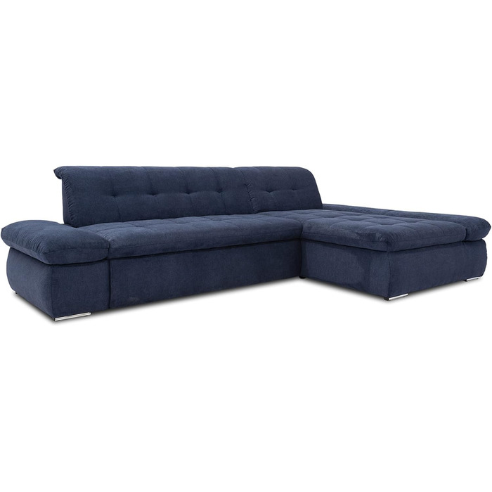 Колекція Moric кутовий диван, L-подібний диван, кутовий диван, L-подібний диван 300 x 172 x 80 см (Ш x Г x В), темно-синій, правий шезлонг, темно-синій