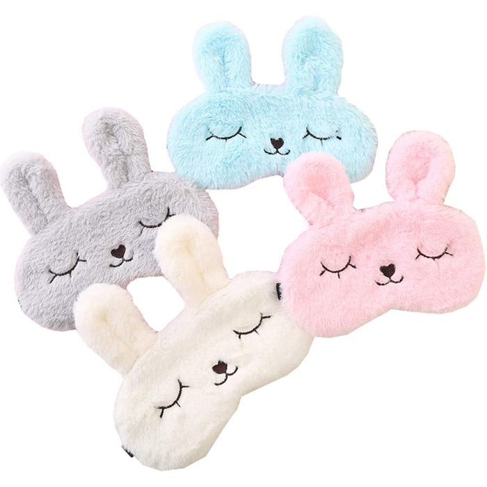 Маски для сну з милим кроликом, м'яка плюшева пов'язка, маски для сну, захист очей для дітей, дівчат, жінок, вдома, для сну, для п