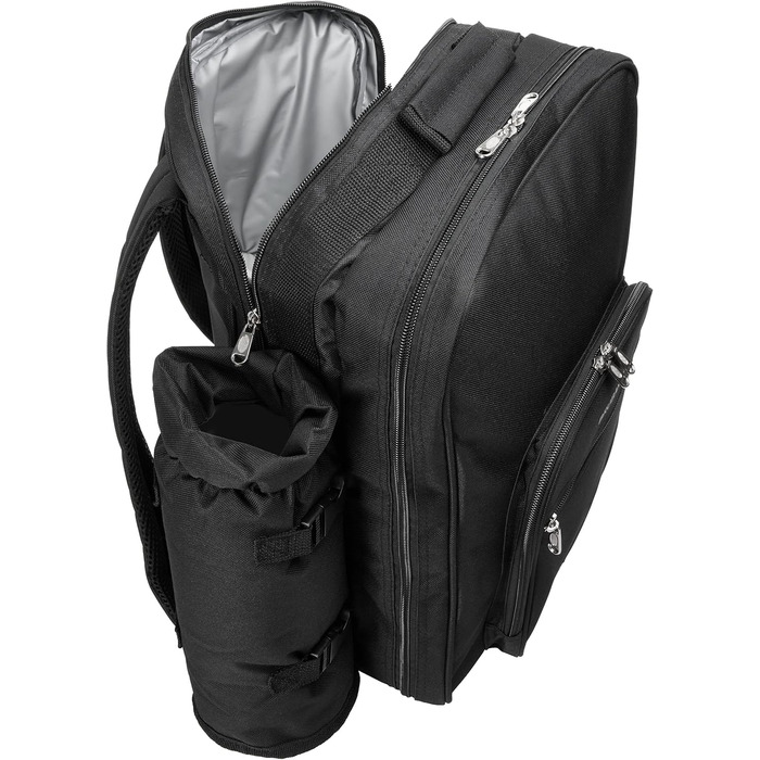 Рюкзак для пікніка BRUBAKER для 4 осіб, чорний, 30 39 x 21 см - вкл. відділення-холодильник знімний ізольований тримач для пляшок, чорний - 4 особи