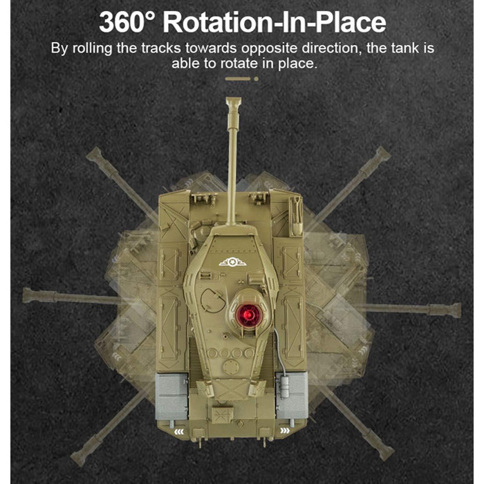 Військова вантажівка Автомобіль на радіоуправлінні 2,4 ГГц Радіоуправління Військові бойові танки Іграшки Обертання на 270 Реальні