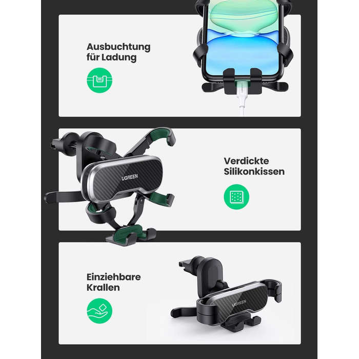 Автомобільний тримач для мобільного телефону з гачком вентиляція автомобільний тримач гравітаційний автомобільний тримач для мобіл