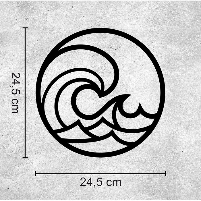 Чотири елементи дерев'яного настінного декору Чорний настінний живопис - зроблено в Німеччині - (XL - Кола, чорний) XL - Кола чорн