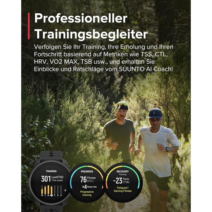 Біговий годинник SUUNTO Race S із сенсорним AMOLED-екраном, спортивним годинником з двочастотним GPS, керуванням заводною головкою та кнопками, відстеженням HRV та сну, планом тренувань на основі штучного інтелекту, безкоштовними офлайн-картами, водонепро