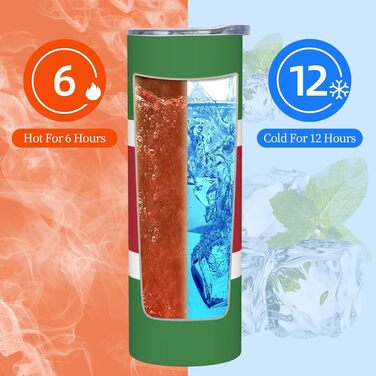 Кухоль з прямою трубочкою, дизайн Прапор Суринаму, друкований, дорожній кухоль, підходить для кемпінгу, офісу та дому, 590 мл