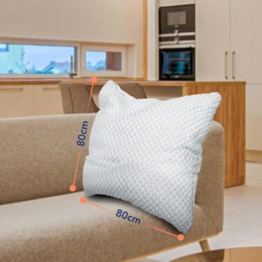 Подушка MKS 80x80 Ергономічна подушка-хмара для релаксації Мяка подушка для сну на спині, боці та животі Подушка з піни з ефектом памяті 80x80 з охолоджувальним гелем для кращого сну Подушка для сну 80 x 80 см