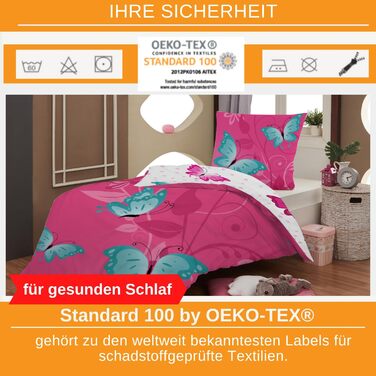 Дитяча постільна білизна Aminata 135x200 метелики діти дівчатка бавовняний метелик рожевий рожевий блискавка YKK квіти з тваринним