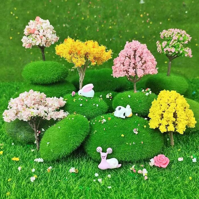 Кульковий мох, кульки зі штучного моху, штучні мохові камені, кульки із зеленого моху, консервований мох, консервований мох для квіткових композицій, саду, тераріумів і ремесел, 10 шт.