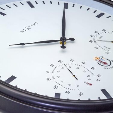 Настінний годинник NeXtime 4306ZW, пластик, чорний, 50.8 см