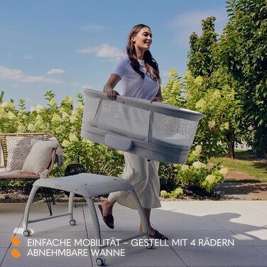 Дитяче ліжечко Lionelo Coral 3 в 1 до 9 кг, колиска, ваги для малюків, 5 швидкостей гойдання, 12 мелодій, 4 колеса, ергономічний матрац, таймер, пульт дистанційного керування, москітна сітка