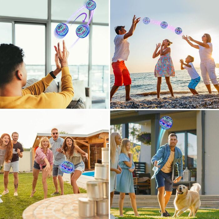 Літаюча куля Orb Toys 2025 – Hover Ball Pro з RGB-підсвічуванням, Magic Boomerang Hand Controller Mini Drone для хлопчиків, дівчаток, дітей 8–12 років (синій)