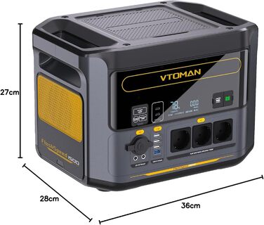 Портативна електростанція VTOMAN FlashSpeed 1500 - сонячний генератор потужністю 1548 Втгод з 3 вихідними змінними струмами по 1500 Вт (пік 3000 Вт), швидка зарядка 0-100 за 1 годину, LFP електростанція для використання на свіжому повітрі, кемпінгу, автоф