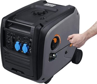Генератор струму revolt Бензиновий інверторний генератор, 4000 Вт, 2 x 230 В, 1 x 12 В, 2 x USB, 12 л (Інверторний генератор струму, бензин, живлення)