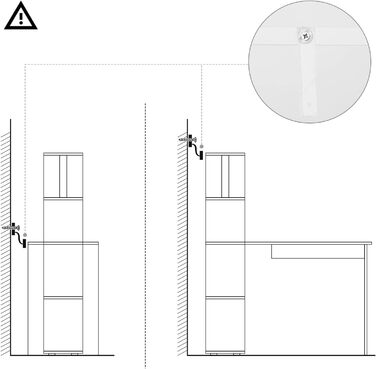 Комп'ютерний стіл Meerveil L-подібної форми, кутовий, з книжковою полицею, що обертається на 360 градусів, для кабінету, вітальні,