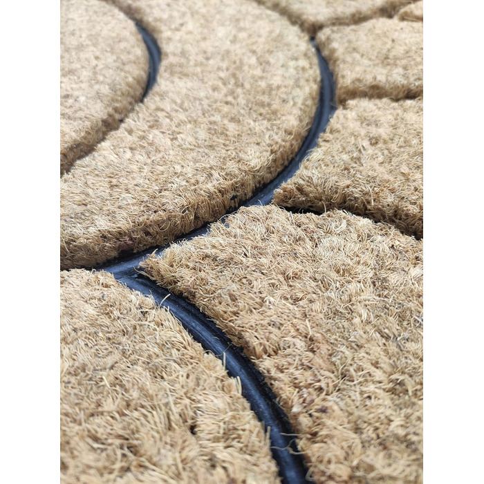 Килимок BaWoTec преміум-класу з кокосу, надзвичайно товстий, килимок для дверей, мотив полум&39я, напівкруглий