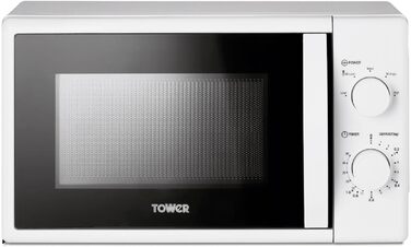 Ручна мікрохвильова піч Tower T24034WHT 20 літрів 700 Вт з 5 рівнями потужності та таймером на 35 хвилин - мікрохвильова піч біла