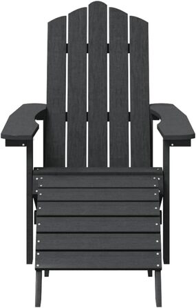 Садове крісло Adirondack з підставкою для ніг HDPE Anthracite