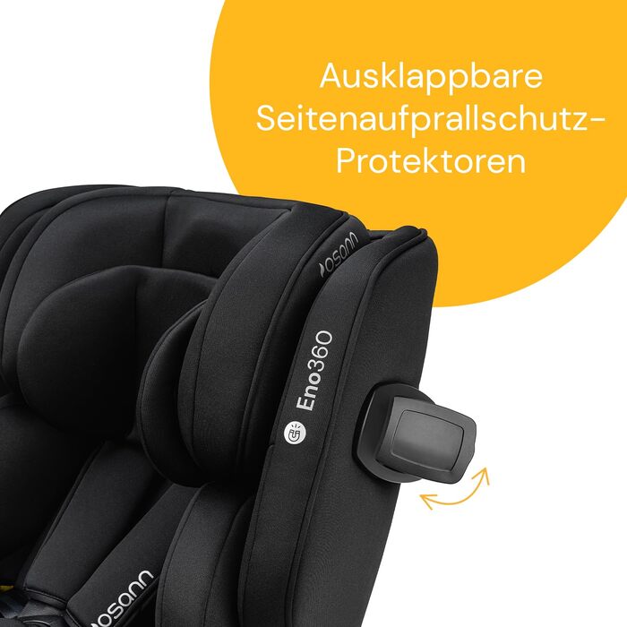 Поворотне дитяче автокрісло 40-150 см, реборд з Isofix, дитяче автокрісло - All Black, 360 i-Size