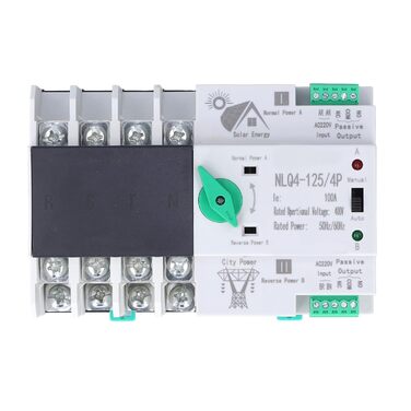 Подвійний автоматичний перемикач напруги AC 400V 4P 100A ATS PC DIN Rail Аварійний перемикач електромережі Перемикач Перемикач для муніципальної енергетики, ДБЖ, Інвертор, Сонячна фотоелектрична