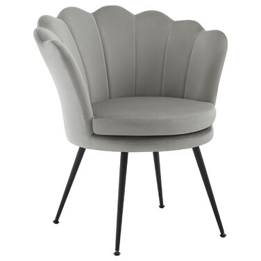 Крісло-крило WOLTU, квіткова форма, крісло-туалет, вітальня, спальня, балкон, з оксамитовою оббивкою, металеві ніжки, сірий