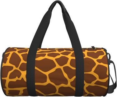 Дорожня сумка з дизайном черепа, кругла, великої місткості, легка та міцна, чудовий подарунок для походів, відпустки, ділових поїздок та іншого, з принтом жирафа, універсальний розмір