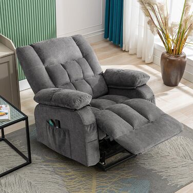 Регульоване крісло для телевізора Bosmiller з електричним підйомником, функцією обігрівача, масажу та підігріву, сірого кольору