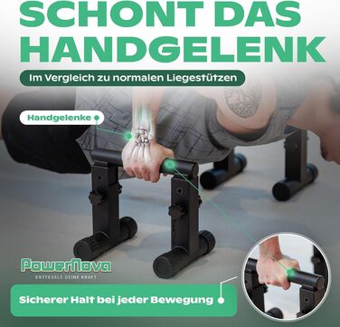 Ручки для віджимань 3-в-1 - Регульована рукоятка для калістеніки, стійки на руках та ручок для віджимань Ручки для віджимань, зручні для зап&39ястя, ідеальне обладнання для домашньої студії, тренажерного залу та в дорозі POWERNOVA Metal