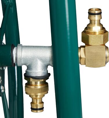 Садовий візок для шланга Relaxdays, до 60 м, 4 суцільні гумові колеса, швидке зєднання, металева бочка для шланга, зелений