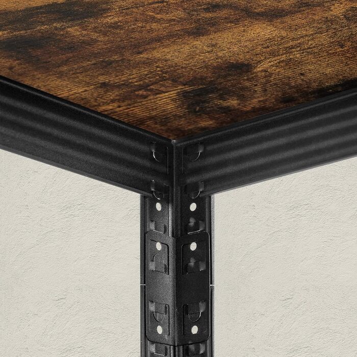 Окремостояча полиця SONGMICS, книжкова полиця, полиця для зберігання, 5 полиць, регульована, 37 x 37 x 150 см, вантажопідйомність до 400 кг, для кухні, вітальні, вінтажний коричнево-чорний GLR037B01