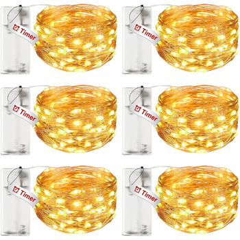 Світлодіодних казкових вогнів акумулятор з таймером, 3M 30 світлодіодних мідних дротяних казкових вогнів в приміщенні, казкові вог