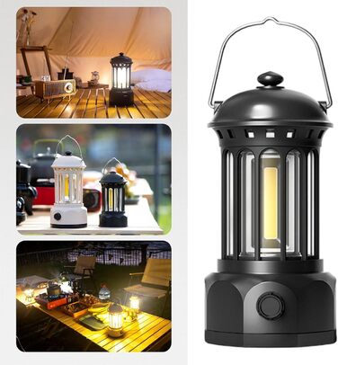 Регульований ретро-кемпінговий ліхтар, вдосконалене освітлення, портативний підвісний світильник, водостійкий, ідеально підходить для активного відпочинку. Ретро-кемпінговий ліхтар, білий.