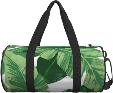 Дорожня сумка з дизайном черепа, кругла, великої місткості, легка та міцна, чудовий подарунок для походів, відпустки, ділових поїздок та іншого. Стильні зелені пальмові листки. Універсальний розмір.