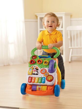 Ігровий стіл Vtech Baby Adventure 12-36 місяців і дитячий візок для ігор і прогулянок ходунки для немовлят з регульованою швидкістю, музикою та знімною ігровою дошкою Для дітей від 12 до 36 місяців Пакувальний набір EasyMail з автошколою