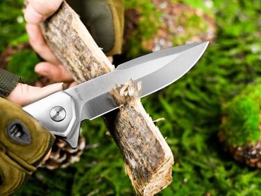 Складний ніж NedFoss BEAST, великий кишеньковий ніж зі сталі D2 10 см з руків'ям G10, гострий одноручний ніж з піхвами та шарикопі