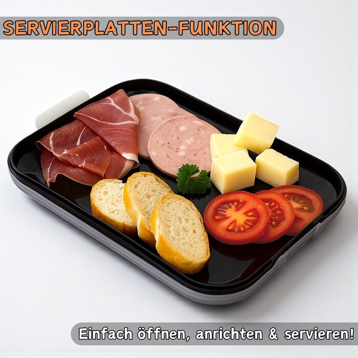 Набір із 6 контейнерів для делікатесів із вбудованим підносом, контейнер для зберігання продуктів, харчовий контейнер, коробка для делікатесів, штабелюється, без BPA, кухонне начиння, пластик, різні кольори 16