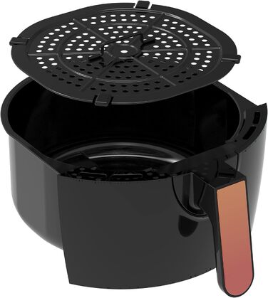 Аерофритюрниця / 3.5 л / чорний, зелений. бірюзовий / 1200 Вт / Мультипіч з таймером до 30 хвилин, без масла та жиру, 100-200C, cool touch, ретро-дизайн (чорний)